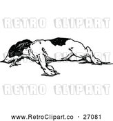 Vector Clip Art of Retro Dog Resting by Prawny Vintage