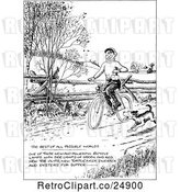 Vector Clip Art of Retro Dog Running by a Boy on a Bike by Prawny Vintage