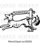 Vector Clip Art of Retro Dog Running to Battersea by Prawny Vintage