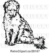 Vector Clip Art of Retro Dog Sitting by Prawny Vintage