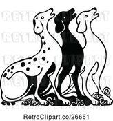 Vector Clip Art of Retro Dog Trio by Prawny Vintage