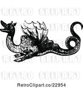 Vector Clip Art of Retro Dragon 1 by Prawny Vintage