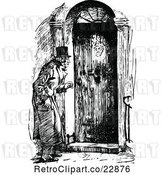 Vector Clip Art of Retro Ebenezer Scrooge Approaching His Door by Prawny Vintage