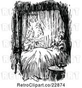 Vector Clip Art of Retro Ebenezer Scrooge Being Visited by the Ghost of Christmas past by Prawny Vintage
