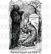 Vector Clip Art of Retro Ebenezer Scrooge Being Visited by the Ghost of Christmas yet to Come by Prawny Vintage