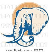 Vector Clip Art of Retro Elephant Logo - 3 by Patrimonio