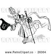 Vector Clip Art of Retro Emerald Oz Rabbit Bowing by Prawny Vintage