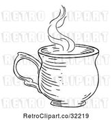 Vector Clip Art of Retro Engraved Cup of Hot Tea or Coffee by AtStockIllustration