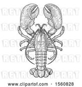 Vector Clip Art of Retro Engraved Lobster by AtStockIllustration