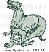 Vector Clip Art of Retro Engraved Running Greyhound Dog by Patrimonio
