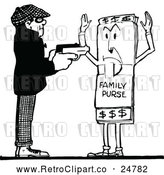 Vector Clip Art of Retro Family Purse Robber by Prawny Vintage