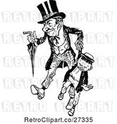 Vector Clip Art of Retro Father and Son Holding Hands by Prawny Vintage