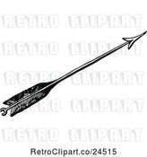 Vector Clip Art of Retro Feathered Archery Arrow by Prawny Vintage