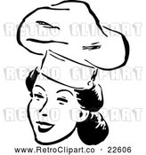 Vector Clip Art of Retro Female Chef Smiling by BestVector