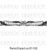Vector Clip Art of Retro Fern Leaf and Frond Border by Prawny Vintage