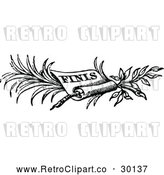 Vector Clip Art of Retro Finish Scroll Border by Prawny Vintage
