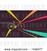 Vector Clip Art of Retro Flat Styled Bicycle with Colorful Rays by BNP Design Studio