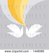 Vector Clip Art of Retro Flat Styled Peace Dove Pair Flying with a Star, on Gray by Elena