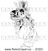 Vector Clip Art of Retro Flirting Couple by Prawny Vintage
