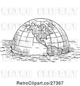 Vector Clip Art of Retro Floating Globe by Prawny Vintage