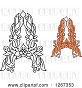 Vector Clip Art of Retro Floral Capital Letter a Designs with a Flowers by Vector Tradition SM