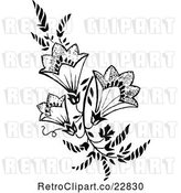 Vector Clip Art of Retro Floral Design Element by Prawny Vintage
