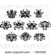Vector Clip Art of Retro Floral Design Elements 9 by Vector Tradition SM