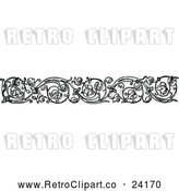 Vector Clip Art of Retro Floral Rule Border by Prawny Vintage