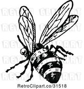 Vector Clip Art of Retro Flying Bee 2 by Prawny Vintage