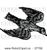 Vector Clip Art of Retro Flying Bird by Prawny Vintage