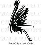 Vector Clip Art of Retro Flying Stork by Prawny Vintage