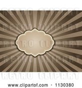 Vector Clip Art of Retro Frame over Grungy Brown and Tan Rays by KJ Pargeter