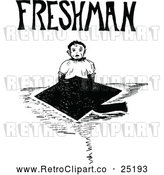 Vector Clip Art of Retro Freshman by Prawny Vintage