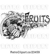 Vector Clip Art of Retro Fruits Label by Prawny Vintage