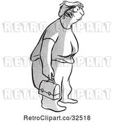 Vector Clip Art of Retro Frumpy Worker Lady by Picsburg