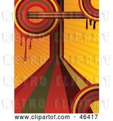 Vector Clip Art of Retro Funky Dripping Orange Rainbow Background Circles by Elaineitalia