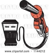 Vector Clip Art of Retro Gas Station Pump and Nozzle by Patrimonio