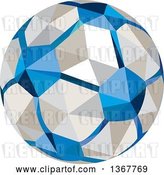 Vector Clip Art of Retro Geometric Low Poly Style Soccer Ball by Patrimonio