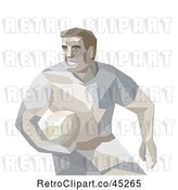 Vector Clip Art of Retro Geometric Male Rugby Player by Patrimonio