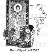 Vector Clip Art of Retro Girl and Saint by Prawny Vintage