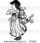 Vector Clip Art of Retro Girl in a Dress by Prawny Vintage