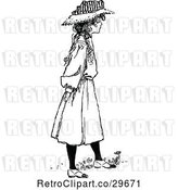 Vector Clip Art of Retro Girl in a Hat by Prawny Vintage