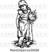 Vector Clip Art of Retro Girl Playing Dress up by Prawny Vintage