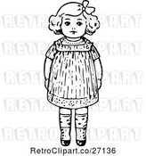 Vector Clip Art of Retro Girl Standing by Prawny Vintage