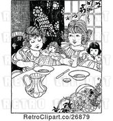 Vector Clip Art of Retro Girls Playing with Dolls by Prawny Vintage