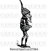 Vector Clip Art of Retro Gnome Facing Right by Prawny Vintage