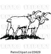Vector Clip Art of Retro Goats by Prawny Vintage