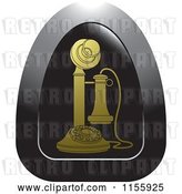 Vector Clip Art of Retro Gold Candlestick Telephone Icon by Lal Perera