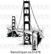 Vector Clip Art of Retro Golden Gate Bridge by Prawny Vintage
