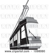 Vector Clip Art of Retro Grayscale Cable Street Car Tram 1 by Patrimonio
